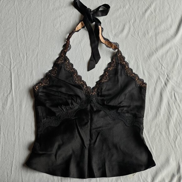 REFORMATION Monica Silk Top in Black, size XS - Picture 2 of 8